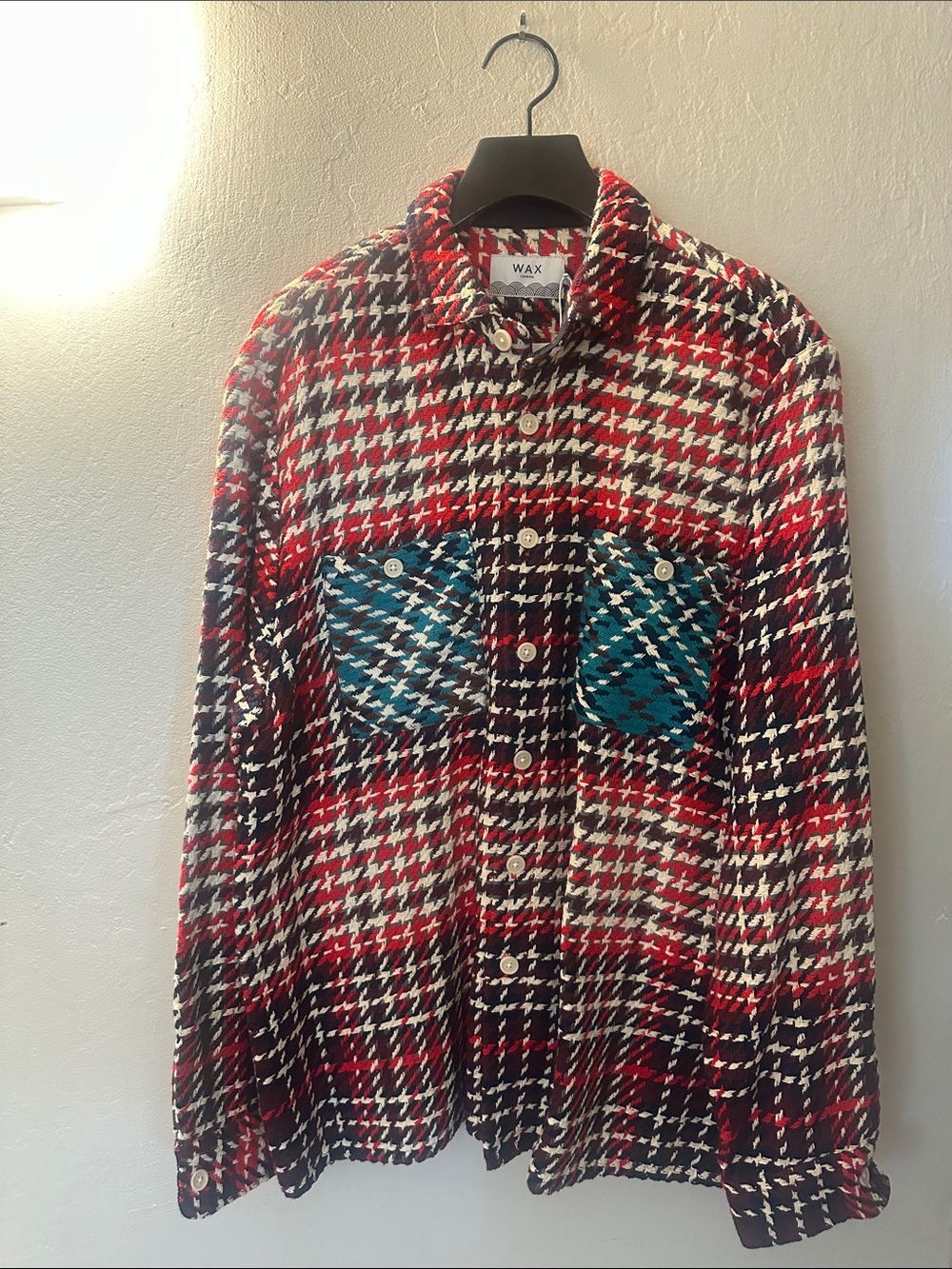 WAX London Houndstooth Pattern Men’s Long sleeve Shirt XL (Fits closer to a LRG)